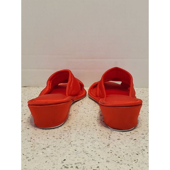 Red faux Silk heels slip-on women's slippers 6.5/7.5 Medium - Picture 8 of 8